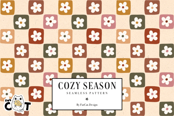 Download Cozy Season Retro Flower Pattern - Retro flower pattern Collection