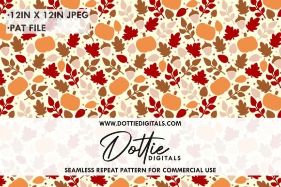 Download Fall Pumpkins and Leaves Pattern - Fall Collection