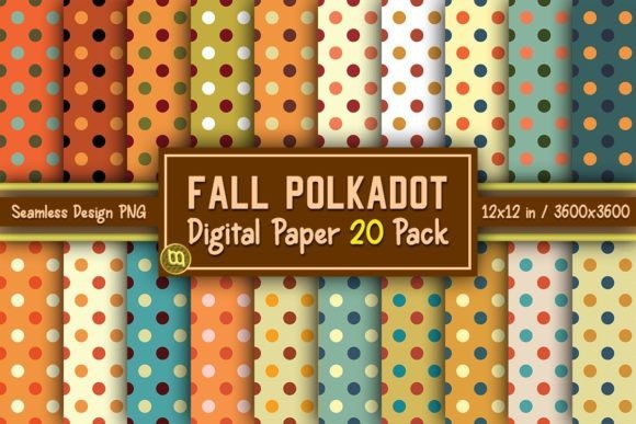 Download Fall Polkadot Thanksgiving Paper 20 Pack - Fall Collection