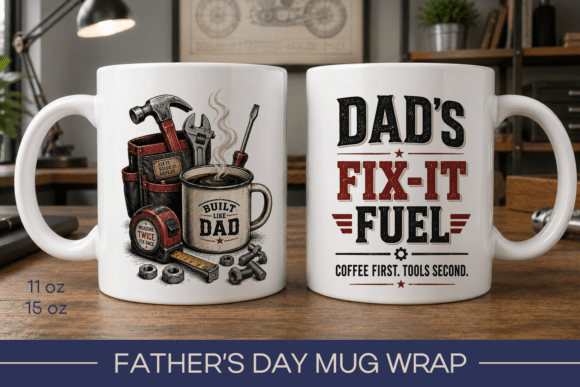 Download Funny Fathers Day Mug Wrap, Dad Mug - Fathers day Collection