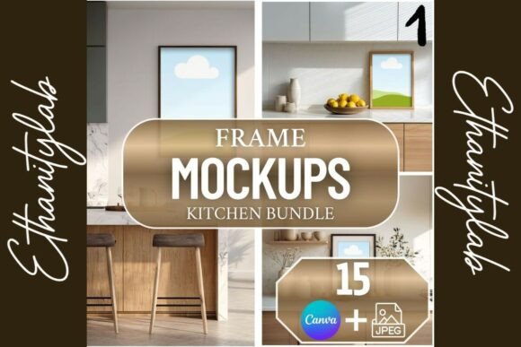 Download Kitchen Mockups | JPEG &amp; Canva 15 Pack - Kitchen Collection
