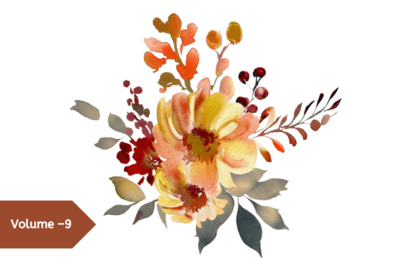 Download Watercolor Vintage Fall Flowers Clipart - Fall Collection