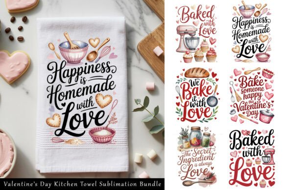 Download 10 Valentine Kitchen Towel PNG Bundle - Kitchen Collection