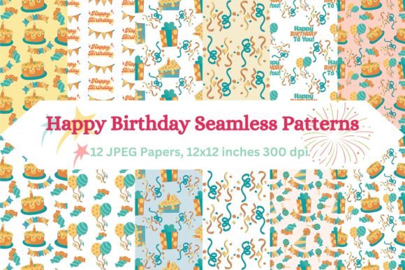 Download Birthday Bonanza: Colorful Digital Paper - Birthday Collection