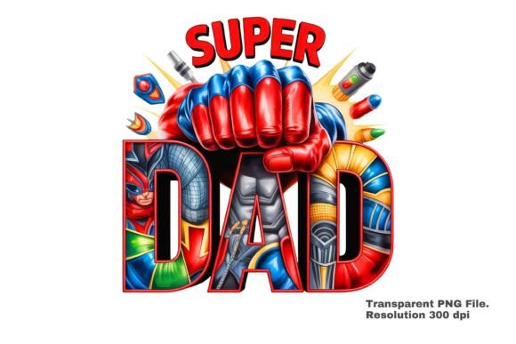 Download Super Dad Hero Fist Design PNG - Premium Resources