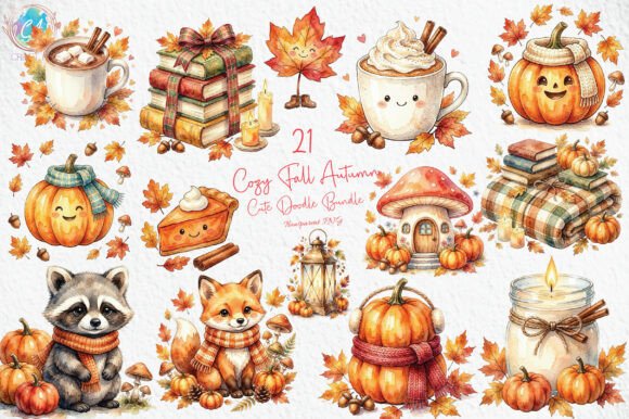 Download Cozy Fall Autumn Cute Doodle Bundle PNG - Fall Collection