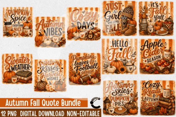 Download Autumn Fall Cute Quotes Bundle - Fall Collection